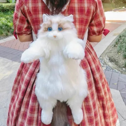Handcrafted Realistic Cat Shaped Backpack
