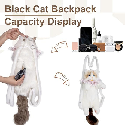 Handcrafted Realistic Cat Shaped Backpack