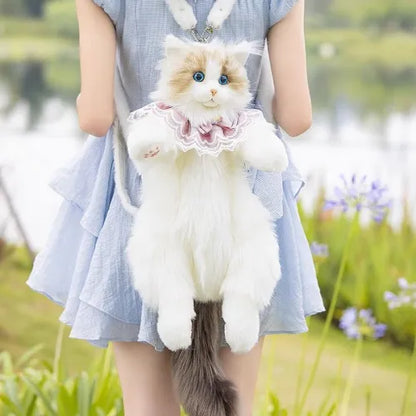 Handcrafted Realistic Cat Shaped Backpack