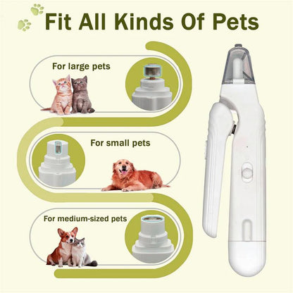 Pet Grooming 2 in-1 Pet LED Nail Clippers with Grinder for Cats & Dogs